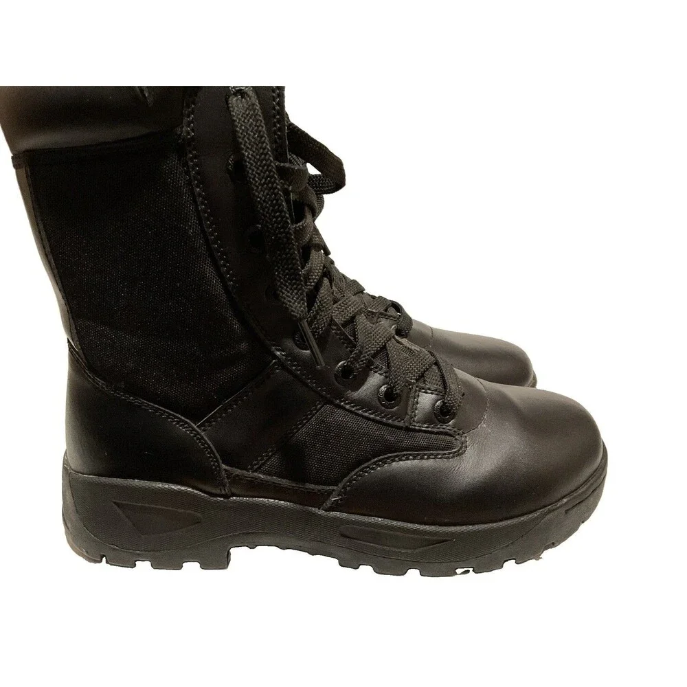 Response Gear Tactical Boots Men's Combat Work Lace Zip Black Leather Size US 10